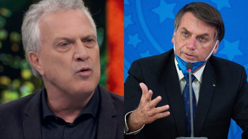 Pedro Bial no programa Conversa Com Bial em 2019 (Foto: Reprodução/Globoplay) | Jair Bolsonaro (Foto: Andressa Anholete / Getty Images)