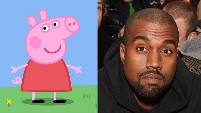 Peppa Pig (Foto: reprodução)/ Kanye West (foto: Getty Images/Vivien Killiea)