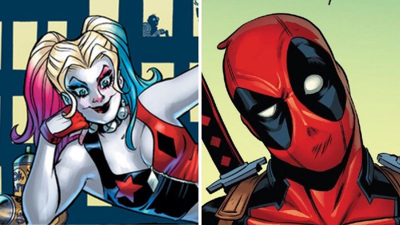 Arlequina (Foto: Reprodução/DC Comics) e Deadpool (Foto: Reprodução/Marvel Comics)