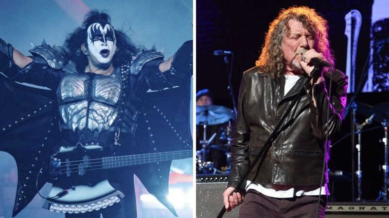 Gene Simmons (Foto: Amy Harris/Invision/AP) e Robert Plant (Foto: Jamie McCarthy/Getty Images)