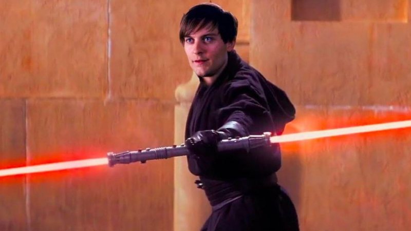 Peter Parker como Darth Maul (Foto: reprodução/vídeo)