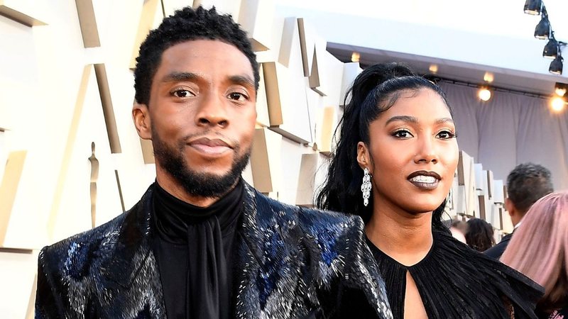 Chadwick Boseman e Simone Ledward (Foto: Kevork Djansezian / Getty Images)