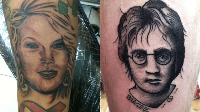 Tattoos de fã de Taylor Swift e John Lennon (foto: reprod/ twitter - instagram)