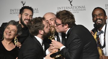 Porta dos Fundos no Emmy Internacional 2019 (Foto: Evan Agostini/Invision/AP)