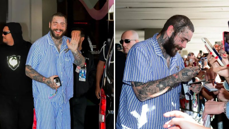 Post Malone no Aeroporto de Galeão (Foto: Reprodução / Twitter)