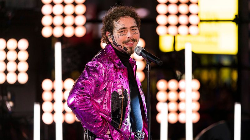 Post Malone na comemoração de ano novo na Times Square no dia 31 de dezembro de 2019, em Nova York. (Foto: Ben Hider / Invision / AP