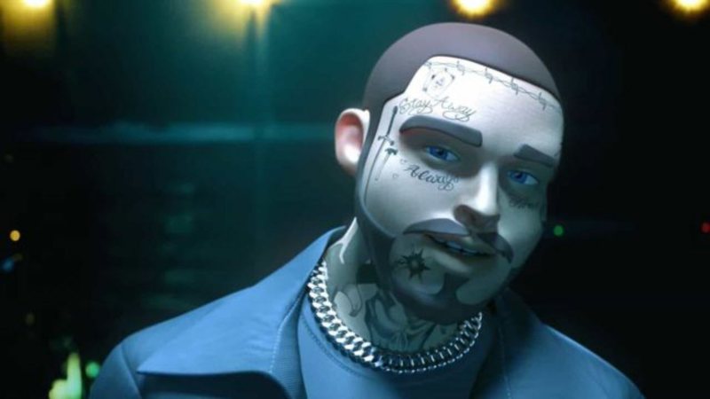 Avatar digital de Post Malone no trailer do show virtual (Foto: Reprodução/YouTube)