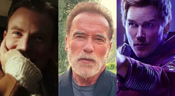 Montagem de Chris Evans, Arnold Schwarzenegger e Chris Pratt