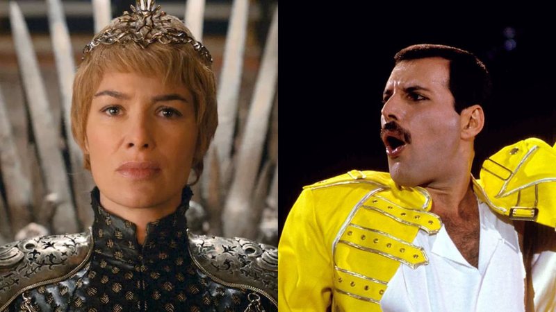 Lena Headey como Cersei/ Freddie Mercury (foto: reprodução HBO/ Getty Images)