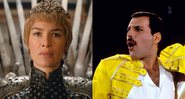 Lena Headey como Cersei/ Freddie Mercury (foto: reprodução HBO/ Getty Images)