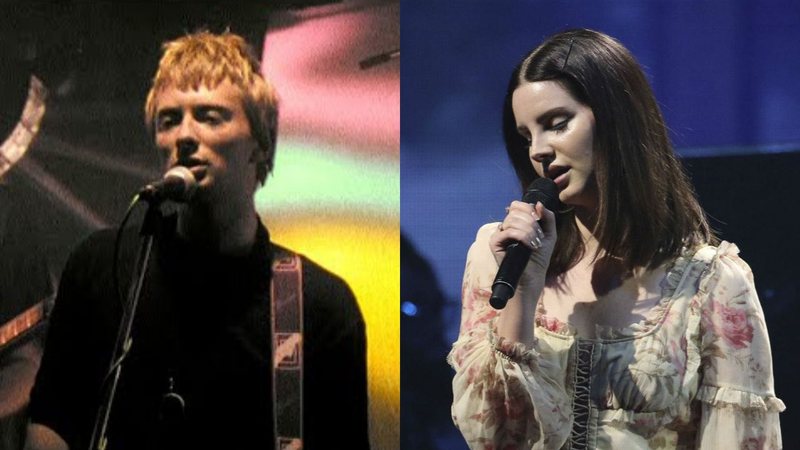 Montagem com Thom Yorke no clipe de "Creep", do Radiohead (Foto: Reprodução) e Lana Del Rey (Robb Cohen / Invision / AP)