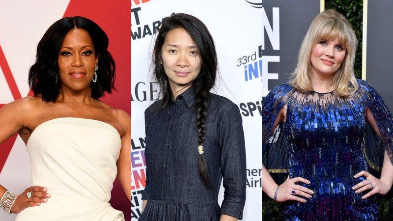 Regina King (Fotos: Getty Images /Frazer Harrison), Chloe Zhao (Foto: Getty Images /Phillip Faraone) e Emerald Fennell (Getty Images /Frazer Harrison)