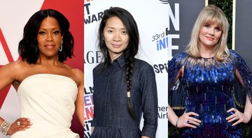 Regina King (Fotos: Getty Images /Frazer Harrison), Chloe Zhao (Foto: Getty Images /Phillip Faraone) e Emerald Fennell (Getty Images /Frazer Harrison)