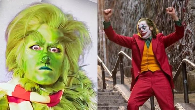 Montagem do Grinch (Divulgação) e Coringa (Reprodução)