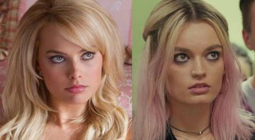 Margot Robbie em O Lobo de Wall Street e Emma Mackey em Sex Education (Foto: Reprodução)