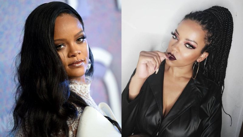 Rihanna (Foto: Evan Agostini/Invision/AP) e Priscila Beatrice, sósia brasileira (Foto: Reprodução/Instagram)