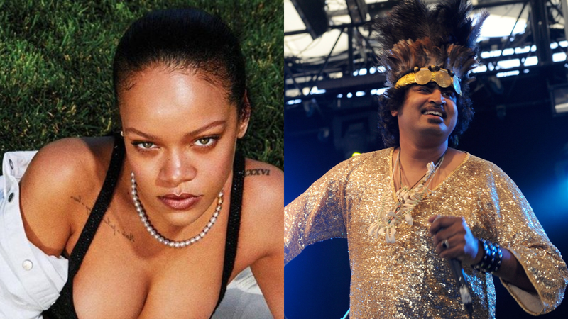 Montagem de Rihanna (Foto: Gray Sorrenti/Divulgação) e King Khan (Foto: Charley Gallay/Getty Images)