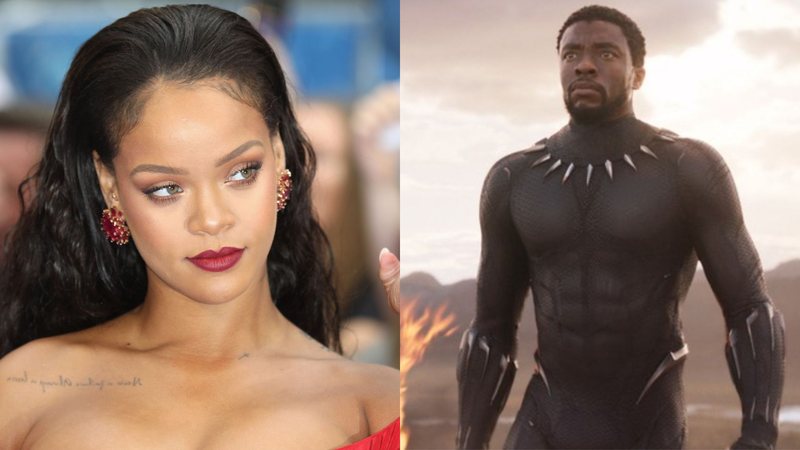 Rihanna (Foto: Getty Images) e Chadwick Boseman como Pantera Negra (Foto: Reprodução / Marvel)