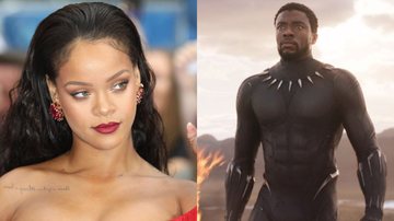 Rihanna (Foto: Getty Images) e Chadwick Boseman como Pantera Negra (Foto: Reprodução / Marvel)