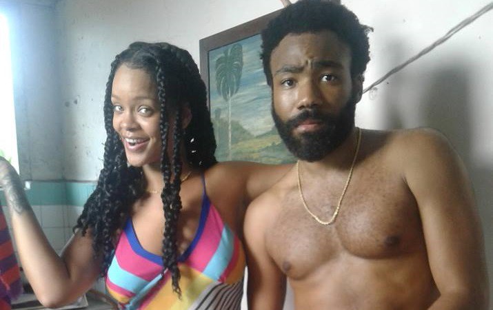 Rihanna e Donald Glover durante as filmagens de Guava Island (Foto:Reprodução/Instagram)