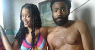 Rihanna e Donald Glover durante as filmagens de Guava Island (Foto:Reprodução/Instagram)