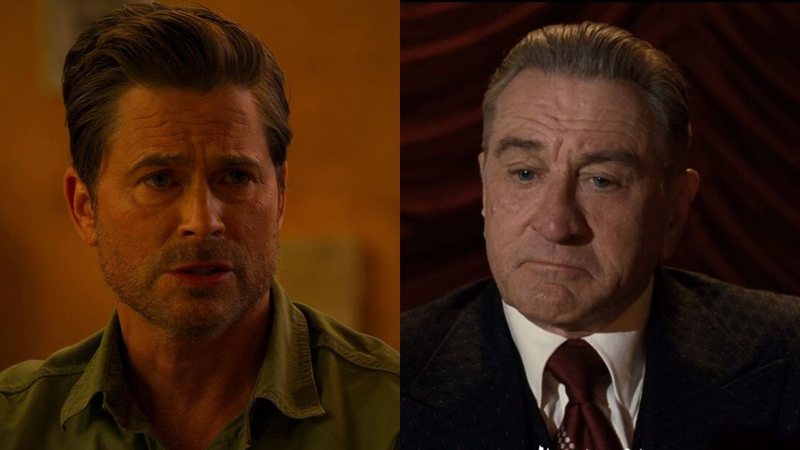 Rob Lowe em Holiday in The Wild e Robert de Niro em O Irlandês (Foto 1: Reprodução | Foto 2: Reprodução)