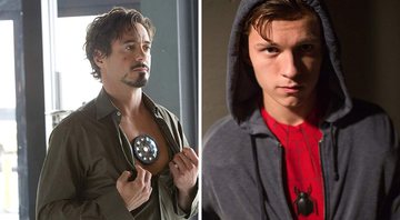 Robert Downey Jr. como Tony Stark e Tom Holland com o traje do Homem-Aranha (Foto: Reprodução / Marvel)