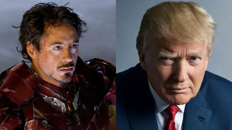 Robert Downey Jr. em Homem de Ferro (Foto: Reprodução Marvel) e Donald Trump, presidente dos EUA (Foto: Mark Seliger)