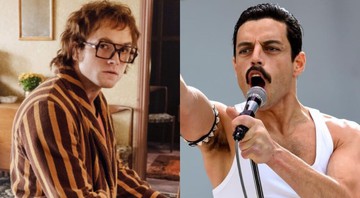 Taron Egerton como Elton John e Rami Malek como Freddie Mercury (Foto: Montagem/Reprodução)