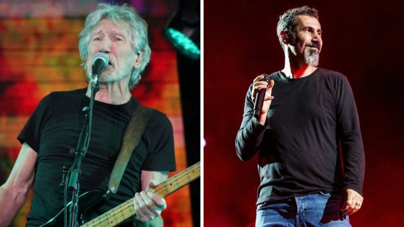 Roger Waters (Foto: Juan Diego Buitrago / AP) e Serj Tankian, do System of a Down (Foto: Amy Harris/Invision/AP)