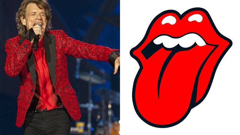 Mick Jagger, dos Rolling Stones, se apresenta no Indianapolis Motor Speedway e o logo da banda (Foto 1: Barry Brecheisen/AP | Foto 2: Reprodução)