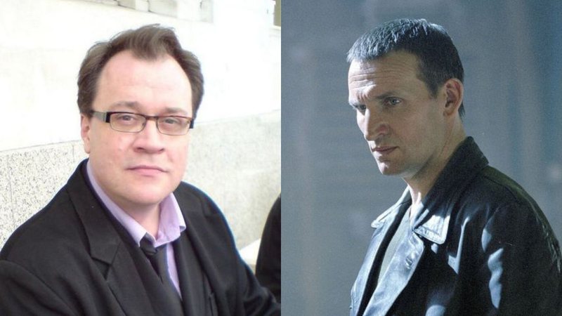 Russell T Davies (Foto: Tony Hassall / Wikimedia Commons) e Christopher Eccleston como o Doutor (Foto: Divulgação / BBC)