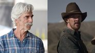 Sam Elliott (Foto: Reprodução /Twitter) e Benedict Cumberbatch em Ataque dos Cães (Foto: Reprodução / Netflix)