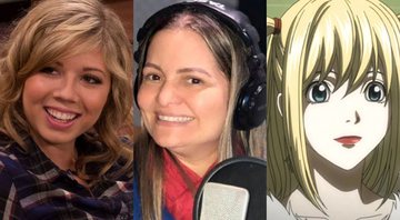 Montagem com Sam Puckett, de iCarly, a dubladora Ana Luísa Menezes e Misa Amane, de Death Note (Fotos: Reprodução /Twitter)