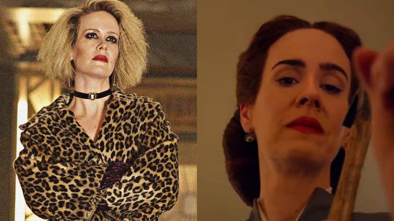 Sarah Paulson em American Horror Story (Foto: Reprodução /Twitter) e Ratched (Foto: Divulgação/Netflix)