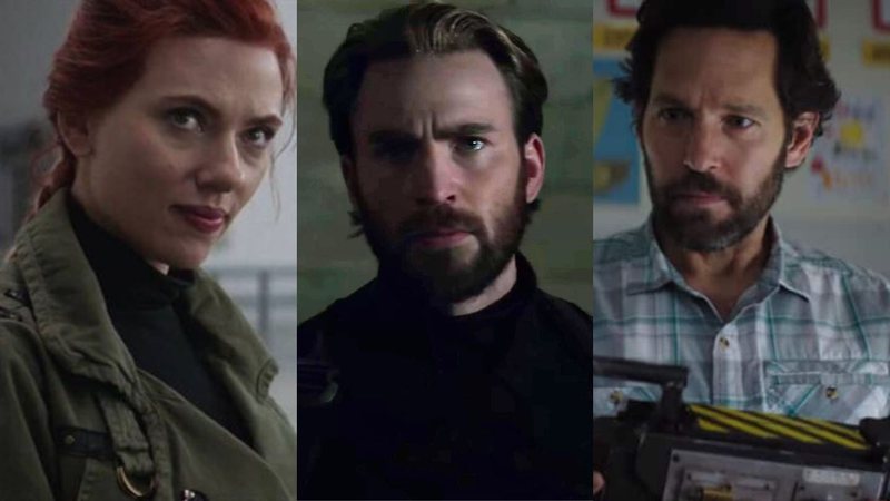 Scarlett Johansson, Chris Evans e Paul Rudd (Foto 1: Reprodução/ Foto 2: Reprodução/ Foto 3: Reprodução)