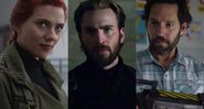 Scarlett Johansson, Chris Evans e Paul Rudd (Foto 1: Reprodução/ Foto 2: Reprodução/ Foto 3: Reprodução)