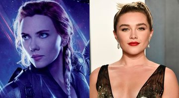 Scarlett Johansson como Viúva Negra (Foto: Marvel / Divulgação) e Florence Pugh (Foto: Frazer Harrison / Getty Images)