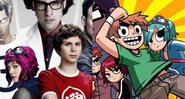 Personagens do filme de Scott Pilgrim contra o Mundo (Foto: Divulgação/Universal) e dos quadrinhos (Foto: Divulgação)