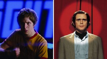 Michael Cera em Scott Pilgrim contra o Mundo (Foto: Reprodução) e Jim Carrey em O Mundo de Andy (Foto: Reprodução/BBC)