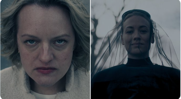 June (Elizabeth Moss) e de Serena Joy (Yvonne Strahovski) na divulgação da 5ª temporada de The Handmaid's Tale - Reprodução