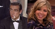 Sean Connery em 007 Cassino Royale (Foto: Reprodução) e Jennette McCurdy em iCarly (Foto: Reprodução)