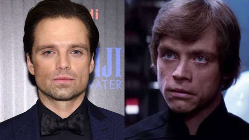 Sebastian Stan (Foto: Jamie McCarthy/Getty Images) e Mark Hamill como Luke Skywalker em O Retorno de Jedi (foto: Reprodução/ Lucasfilm)