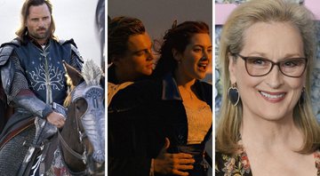 Viggo Mortensen, Leonardo DiCaprio com Kate Winslet e Meryl Streep (Fotos: Reprodução/New Line, Reprodução/Paramount Pictures , Evan Agostini/Invision/AP)