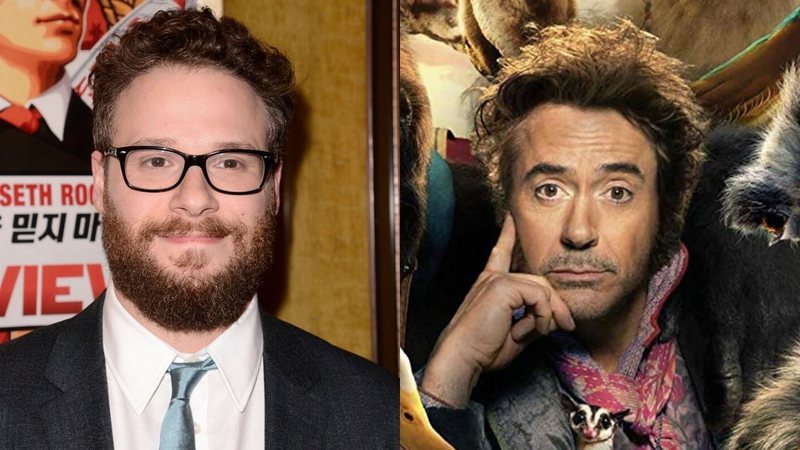 Seth Rogen e Robert Downey Jr.  (Foto 1: Dan Steinberg/AP/ Foto 2: Reprodução)