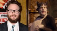 Seth Rogen e Cats (Foto 1: Dan Steinberg/AP/ Foto 2: Reprodução)