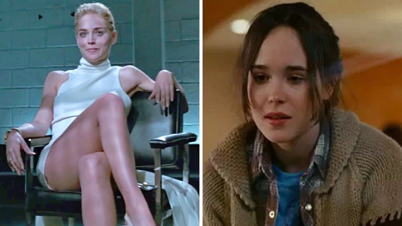 Sharon Stone em Instinto Selvagem (Foto: Reprodução/Carolco Pictures) e Ellen Page em Juno (Foto: Reprodução/Searchlight Pictures)