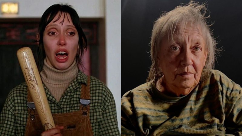 Shelley Duvall como Wendy Torrance em O Iluminado (Foto: Reprodução/Warner Bros.) e atriz atualmente (Foto: Scott Hansen/Digital Thunderdome Studios)