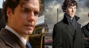 Sherlock Holmes interpretado por Henry Cavill  (Foto: Reprodução/Netflix) e Benedict Cumberbatch (Foto: Divulgaçã/BBC)