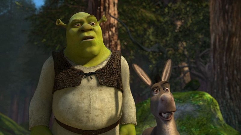 Shrek e o burro olham para o lado (Foto: Divulgação/DreamWorks)